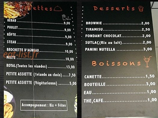 Aslankebab — carte page 2