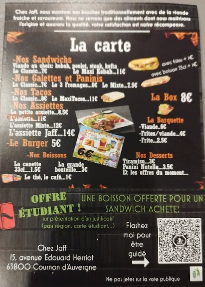 Chez Jaff — carte page 1