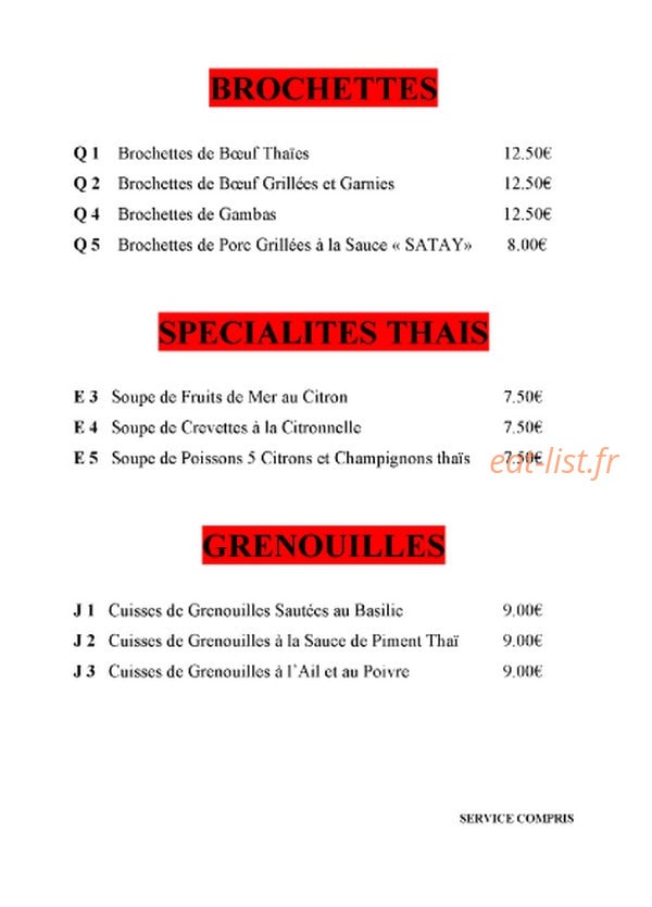 Le Relais D'asie — carte page 5