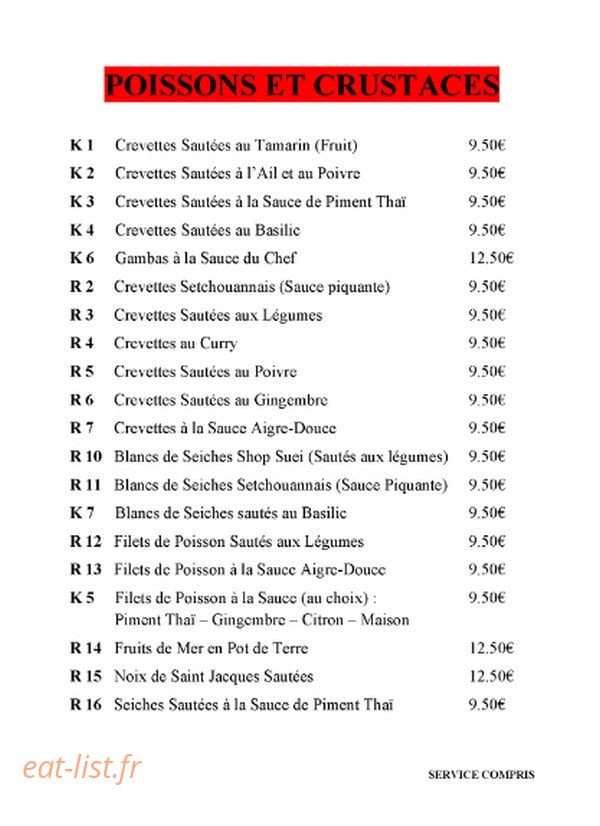 Le Relais D'asie — carte page 6