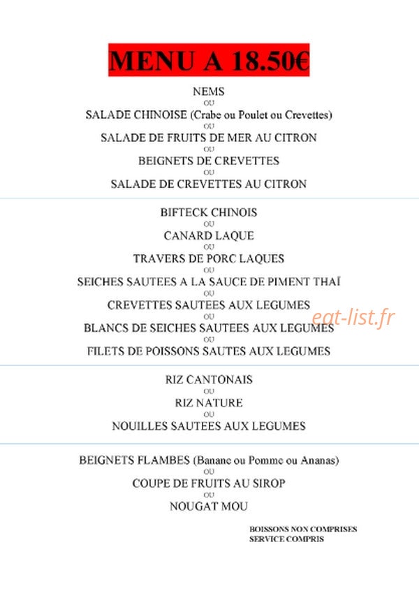 Le Relais D'asie — carte page 2