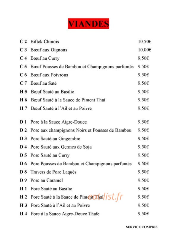 Le Relais D'asie — carte page 4