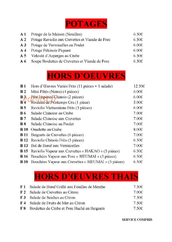 Le Relais D'asie — carte page 3