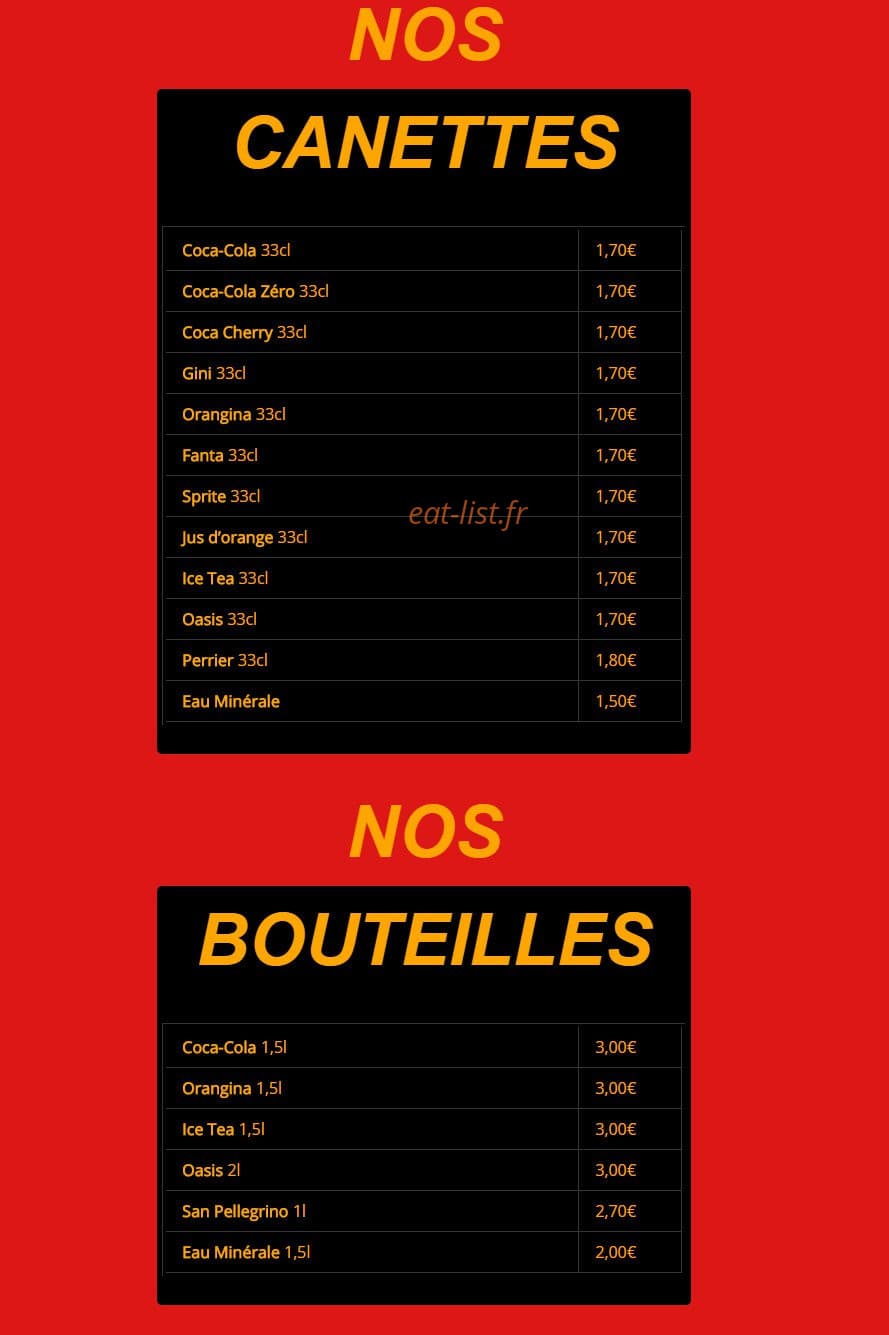 Pizza Benfica — carte page 1