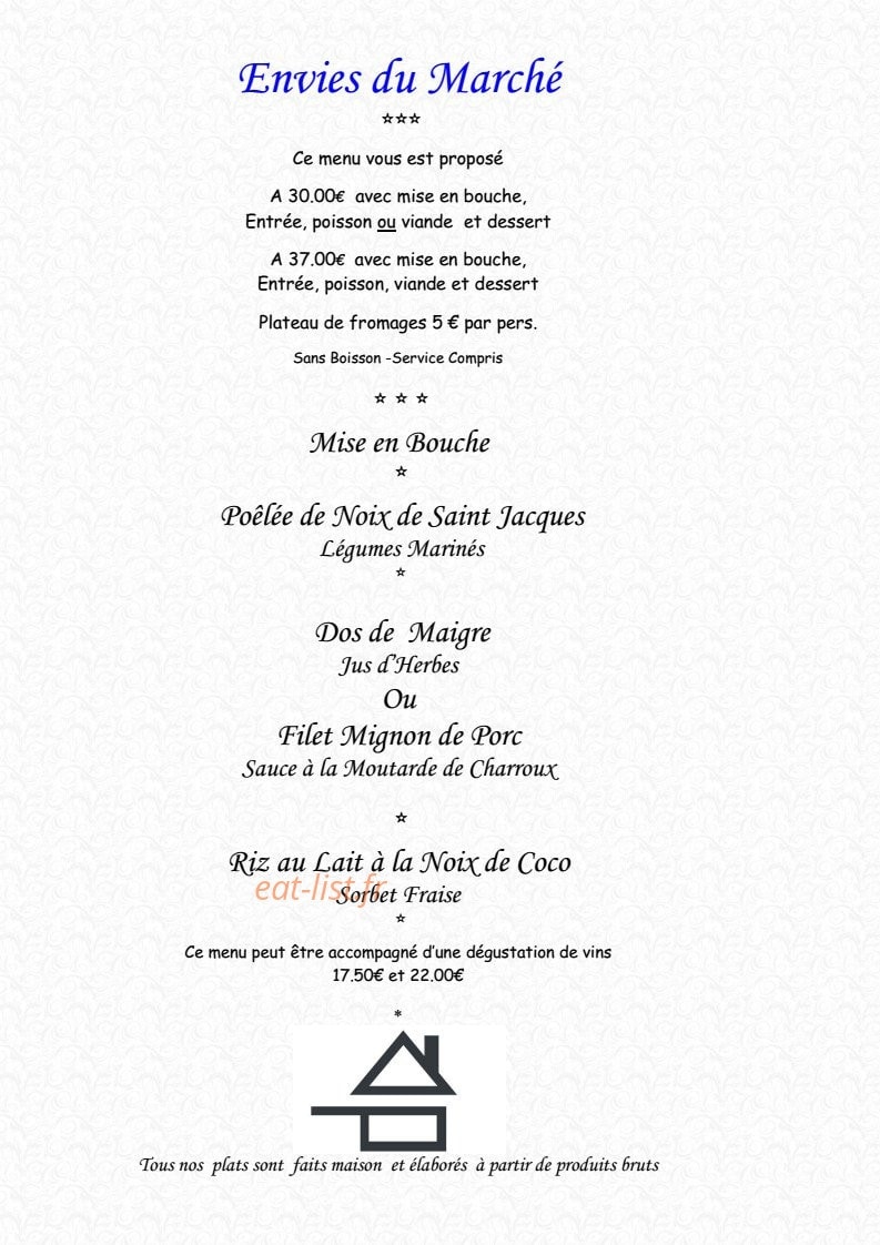 Auberge de la Baraque — carte page 1