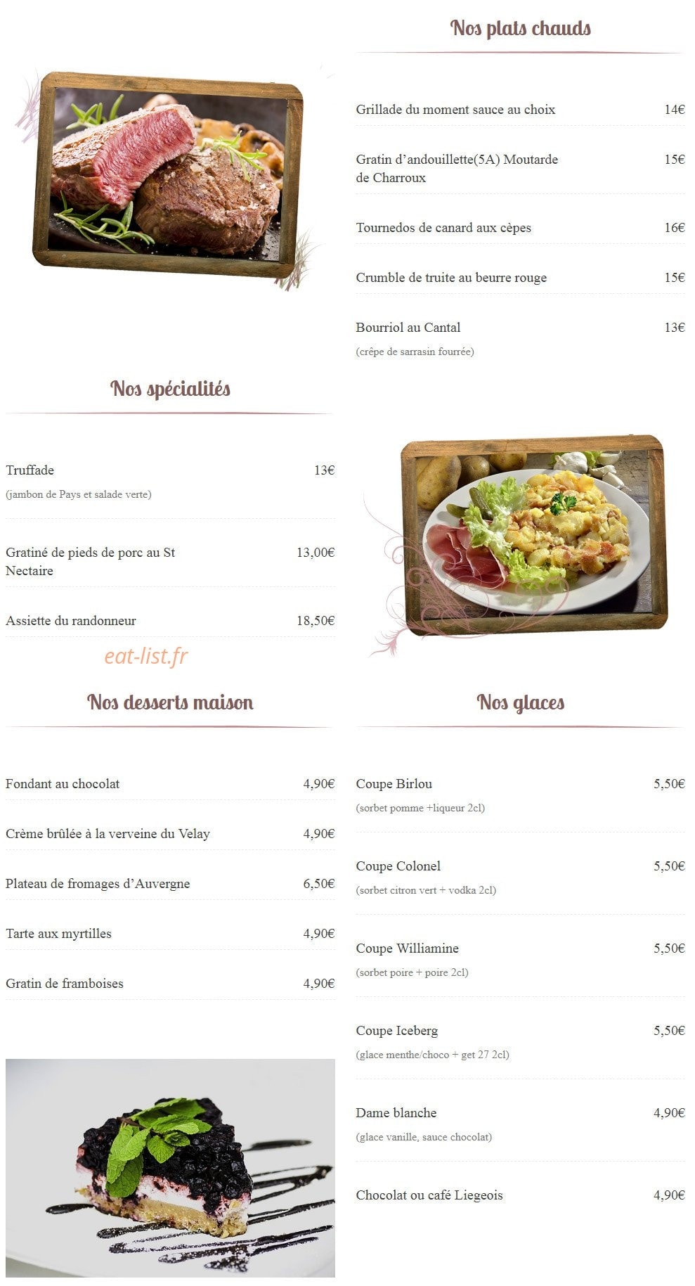 Le Petit Casse Graine — carte page 2