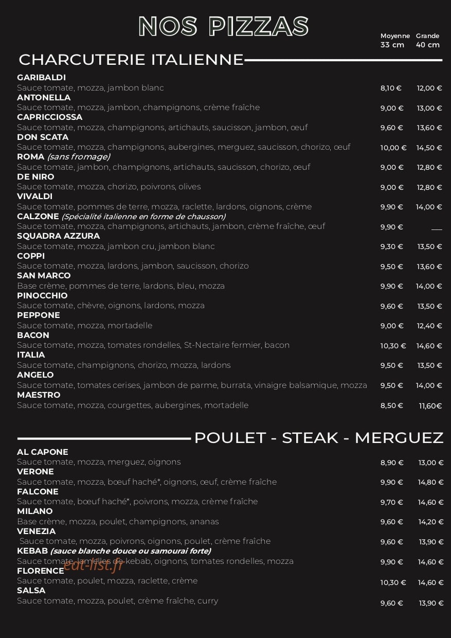 Pizza Maestro — carte page 2