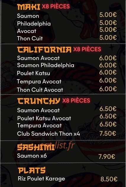Sushi'gnat — carte page 2