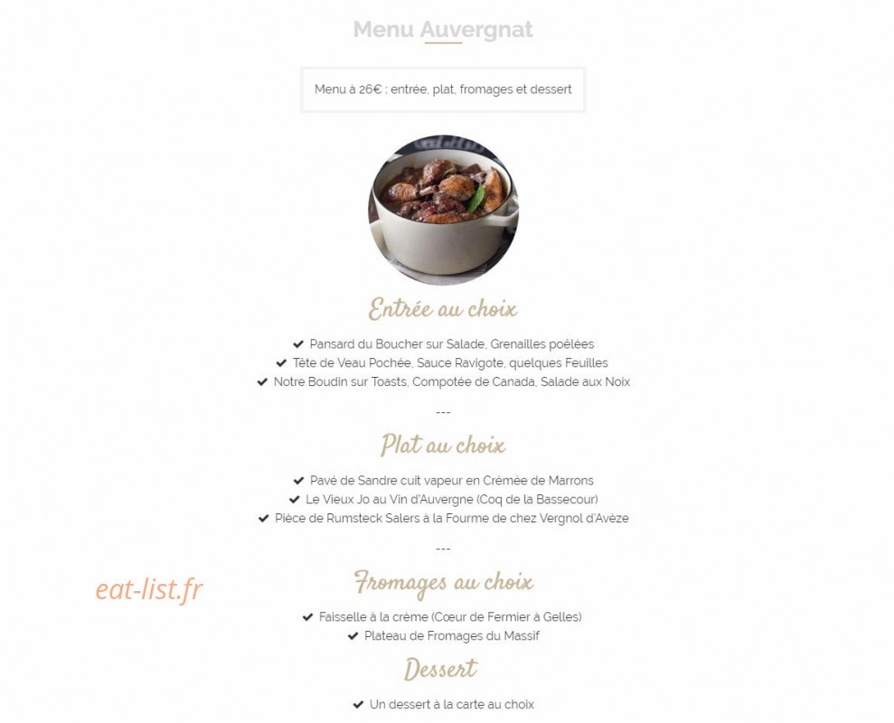 Restaurant de la Poste — carte page 3