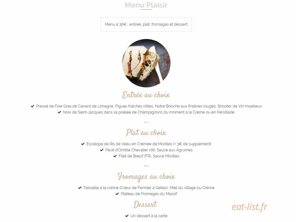 Restaurant de la Poste — carte page 1