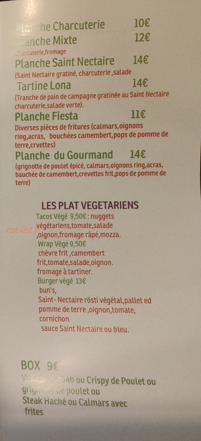 Le p'tit bistrot de Lona — carte page 3