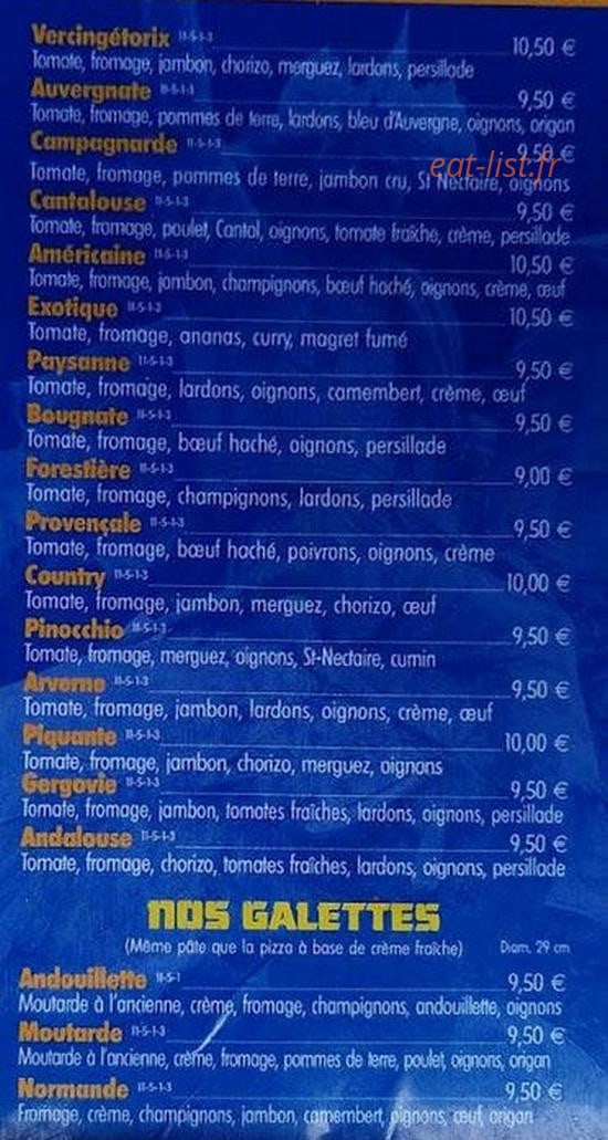 PizzArverne — carte page 2