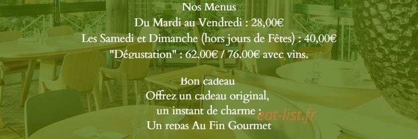 Au fin gourmet — carte page 1