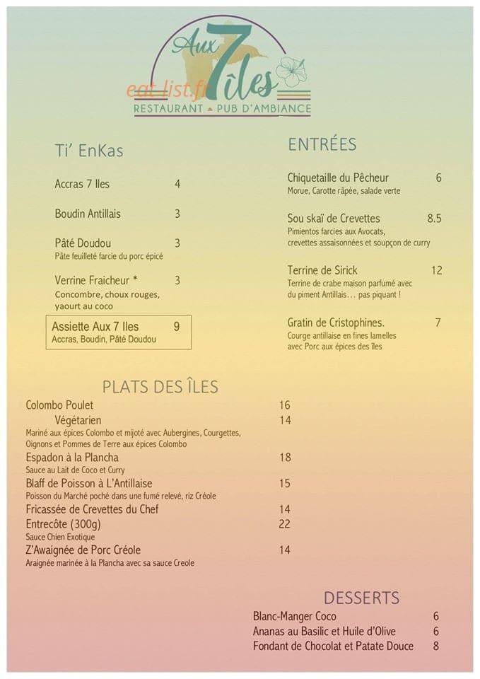 Aux 7 iles — carte page 1