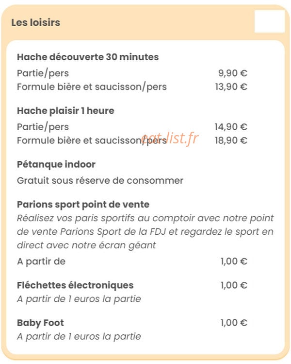Babette Beer House — carte page 3