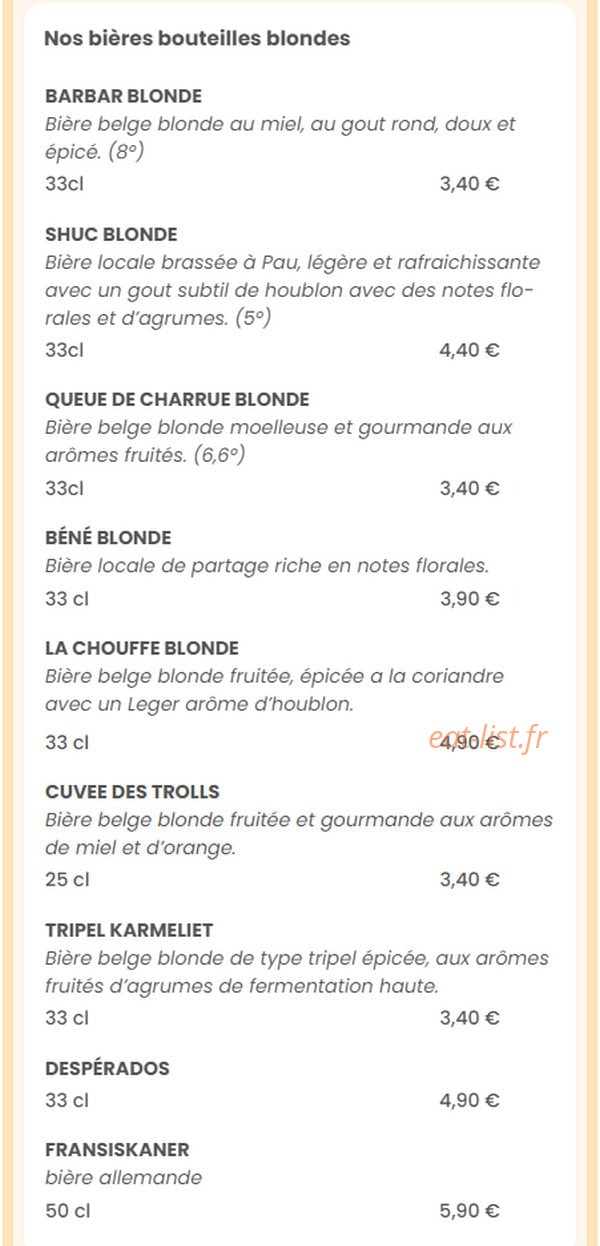 Babette Beer House — carte page 10