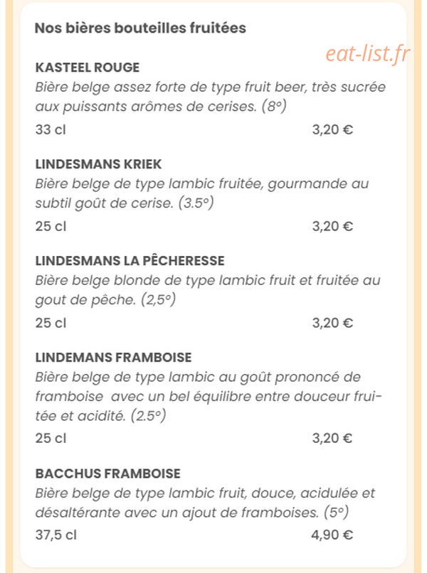 Babette Beer House — carte page 20