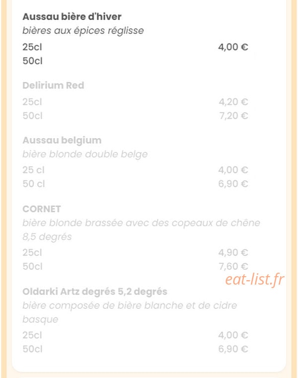 Babette Beer House — carte page 9