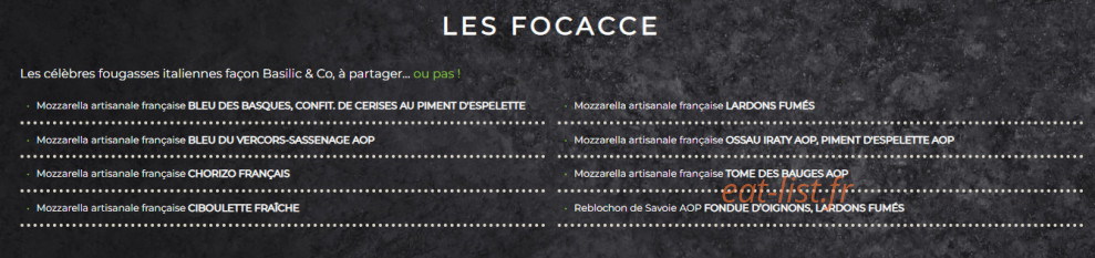 Basilic & Co — carte page 2