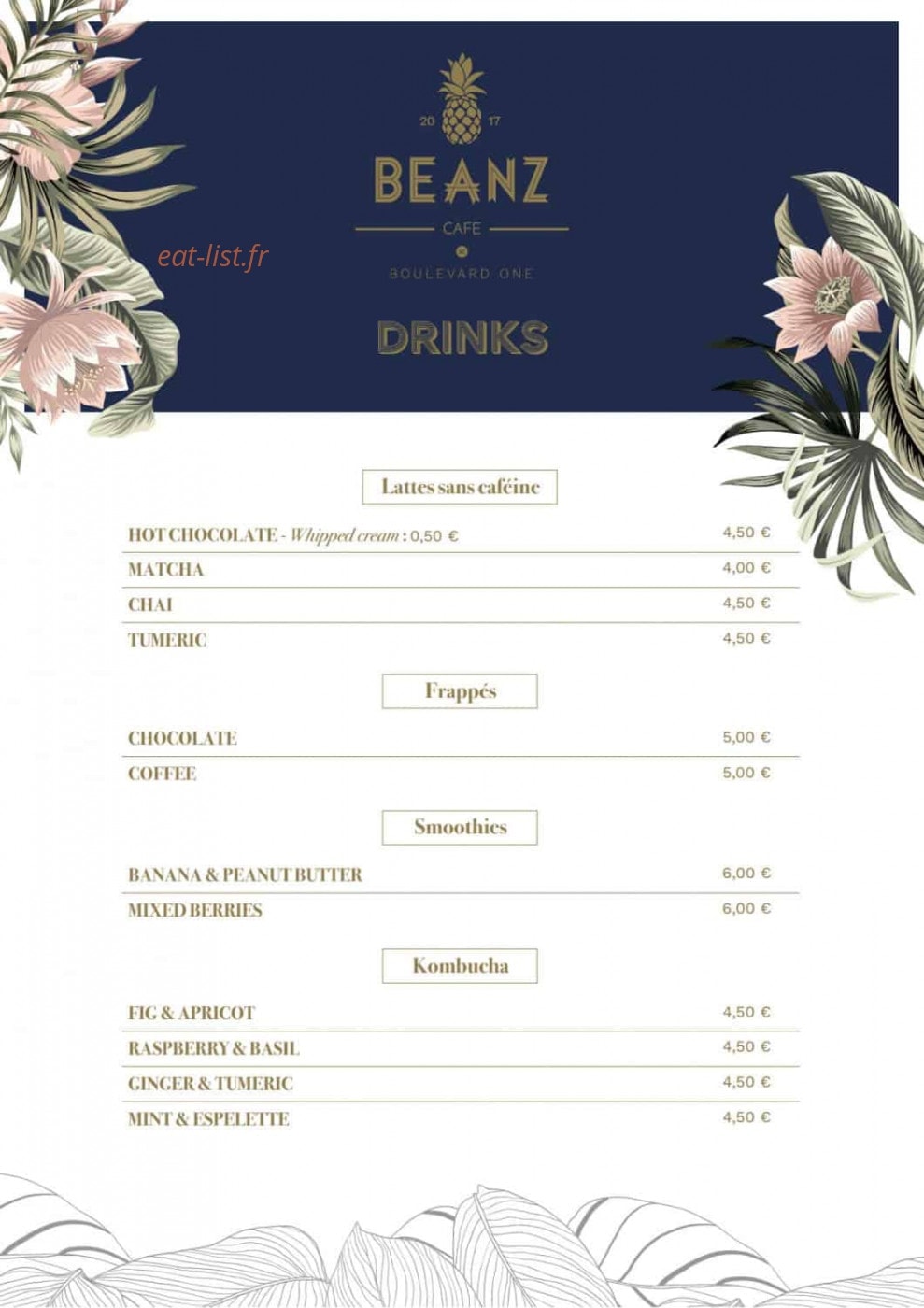 Beanz Cafe — carte page 14