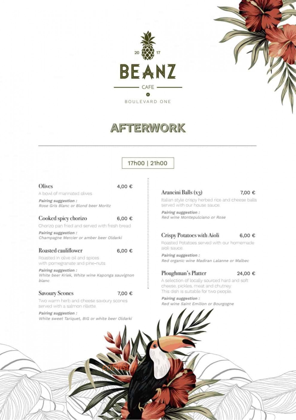 Beanz Cafe — carte page 3