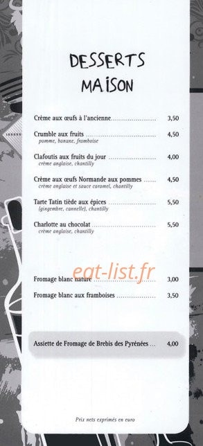 Bistrot des Halles — carte page 4