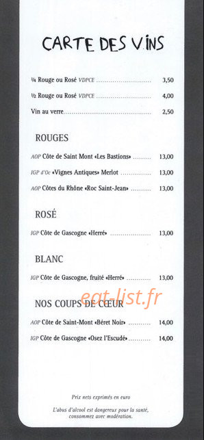Bistrot des Halles — carte page 6