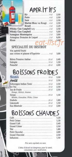Bistrot des Halles — carte page 5