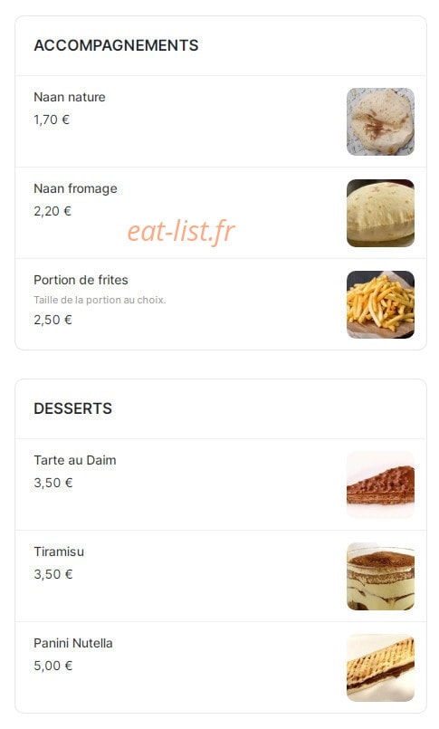 Bombay naan — carte page 12