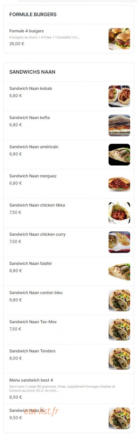 Bombay naan — carte page 1