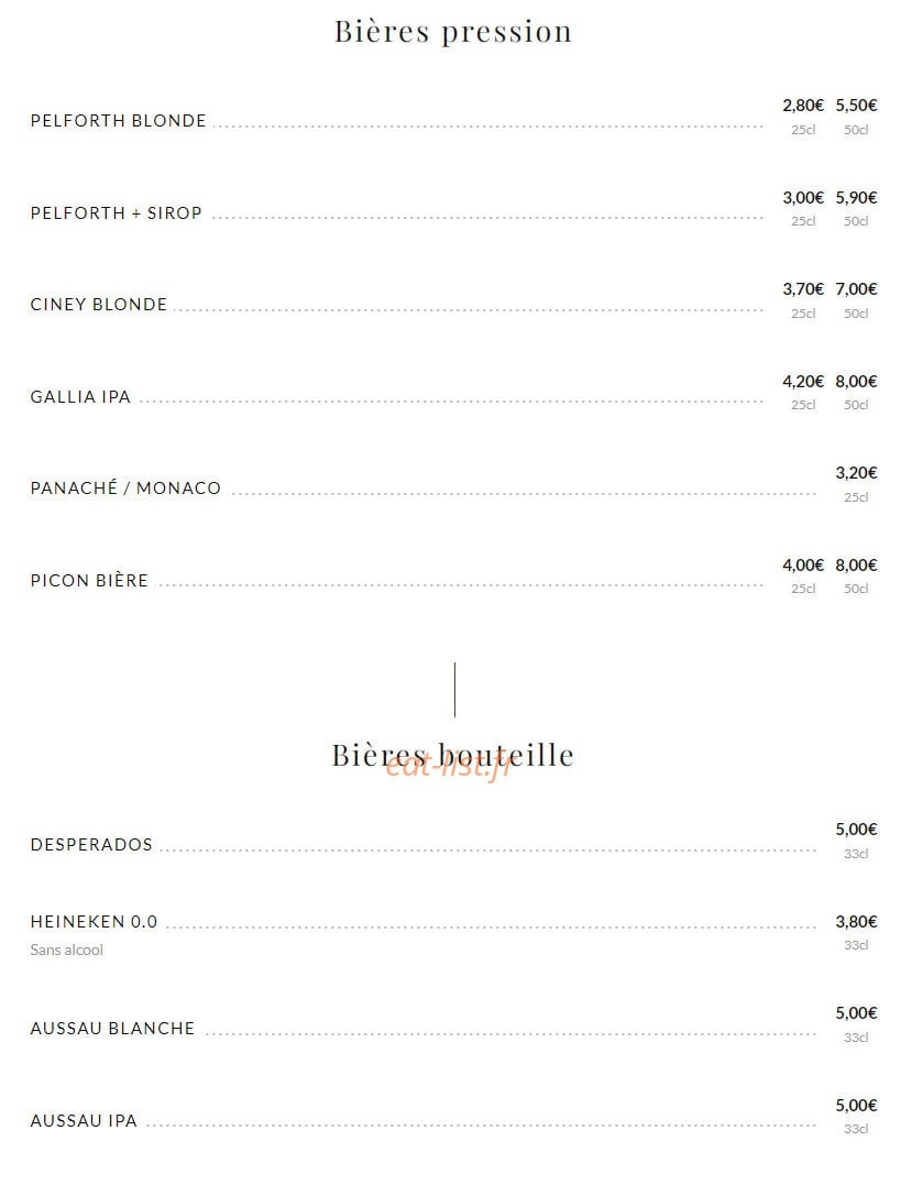 Brasserie Supervie — carte page 21
