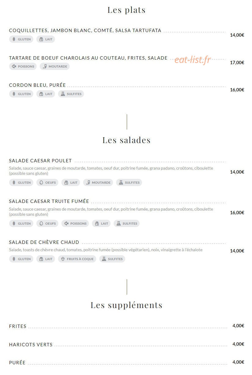 Brasserie Supervie — carte page 3
