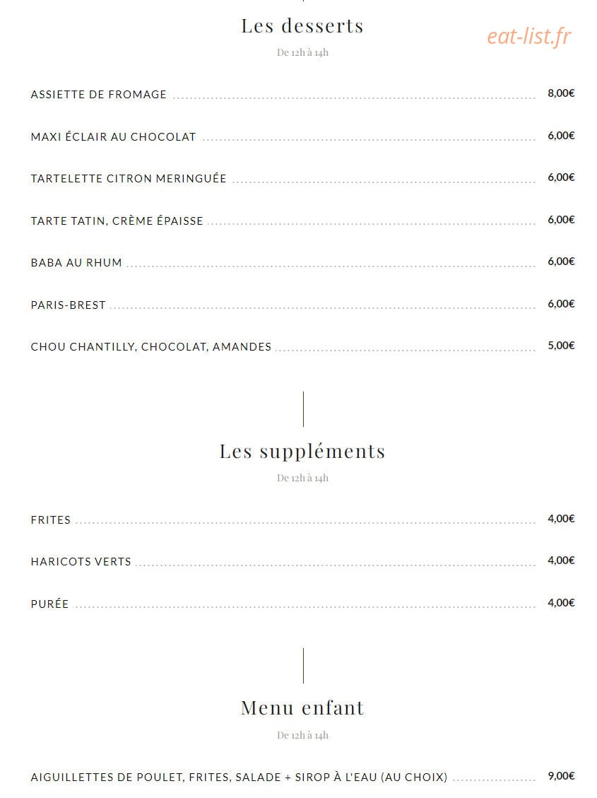Brasserie Supervie — carte page 4