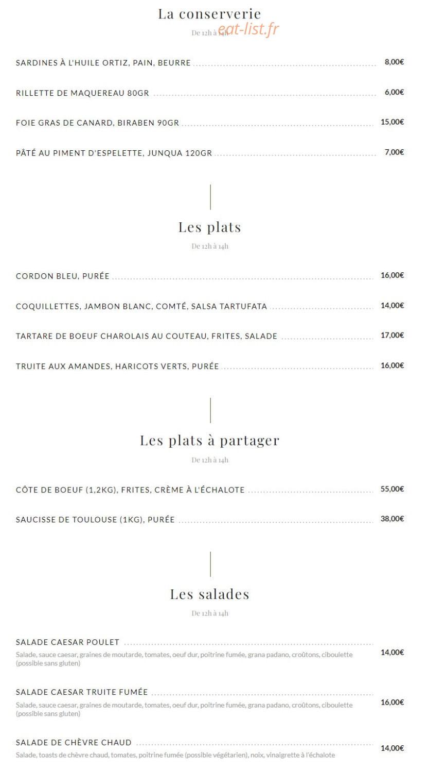 Brasserie Supervie — carte page 5