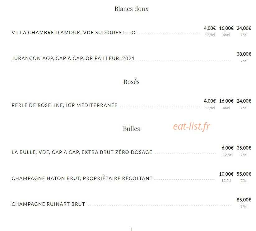 Brasserie Supervie — carte page 26