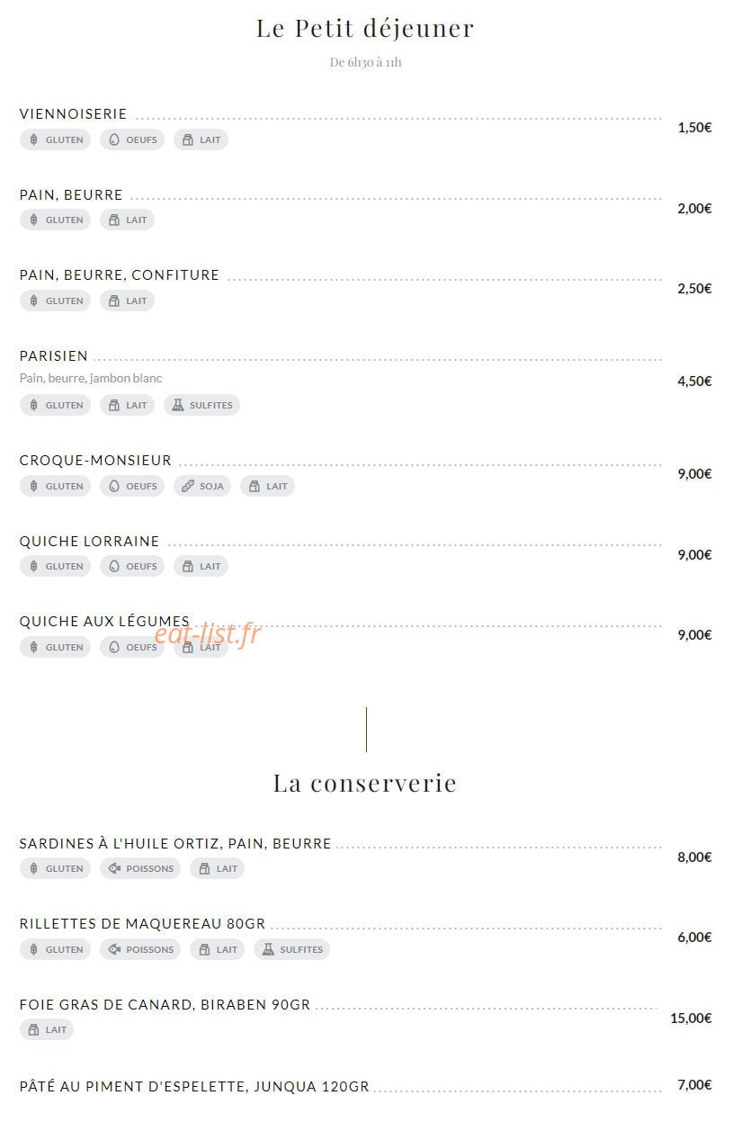 Brasserie Supervie — carte page 9