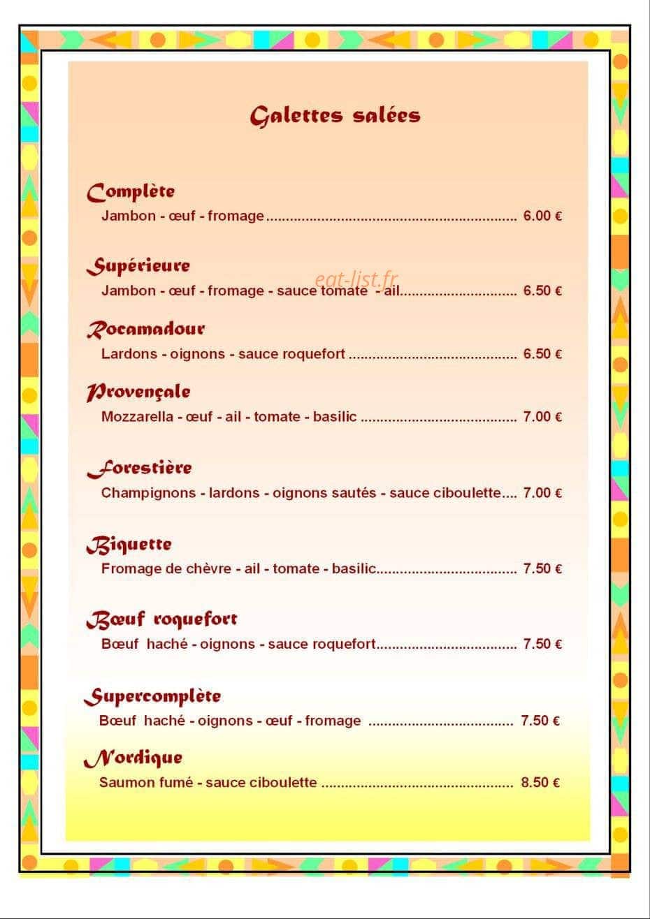 Chez Claire — carte page 4