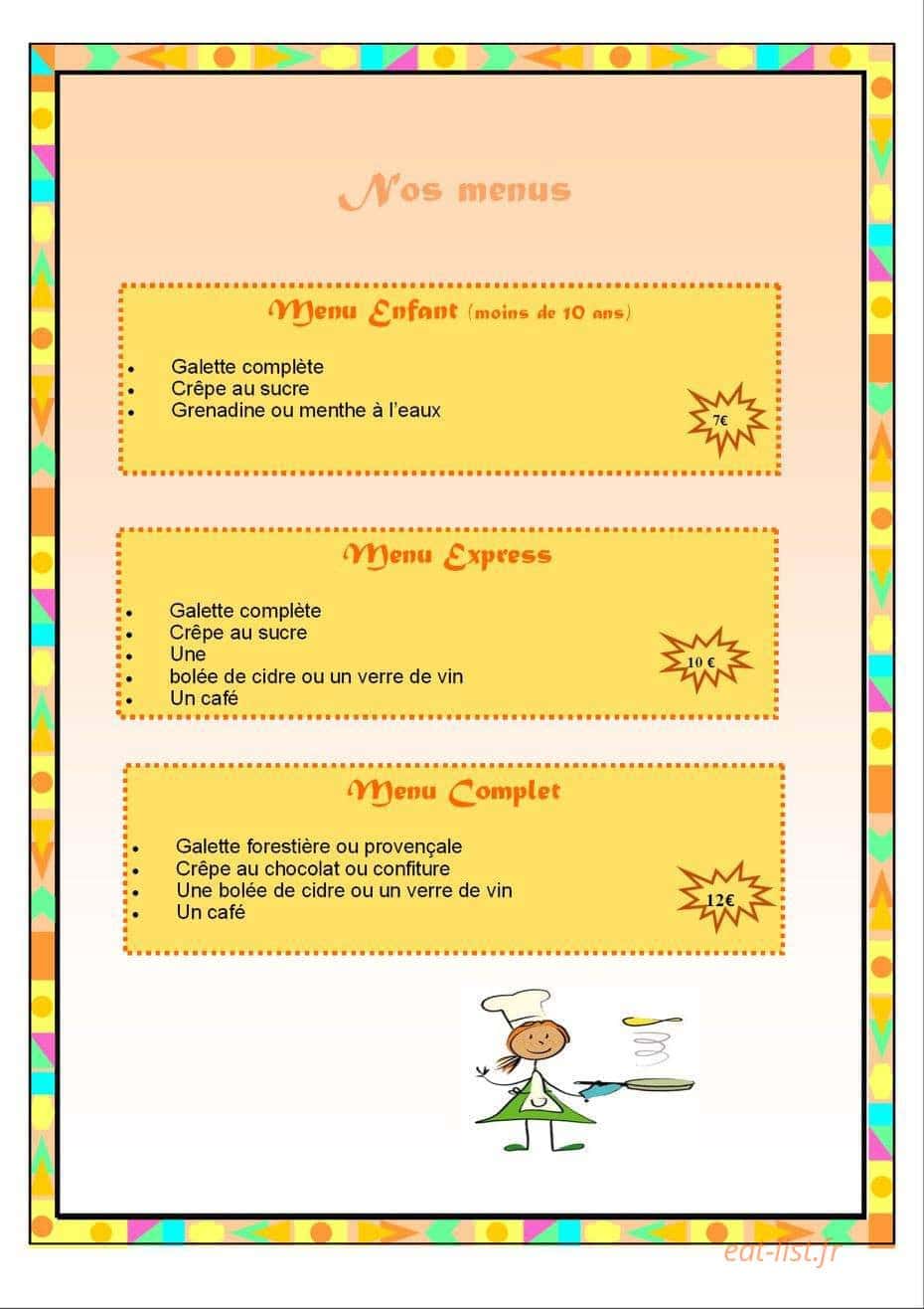 Chez Claire — carte page 2