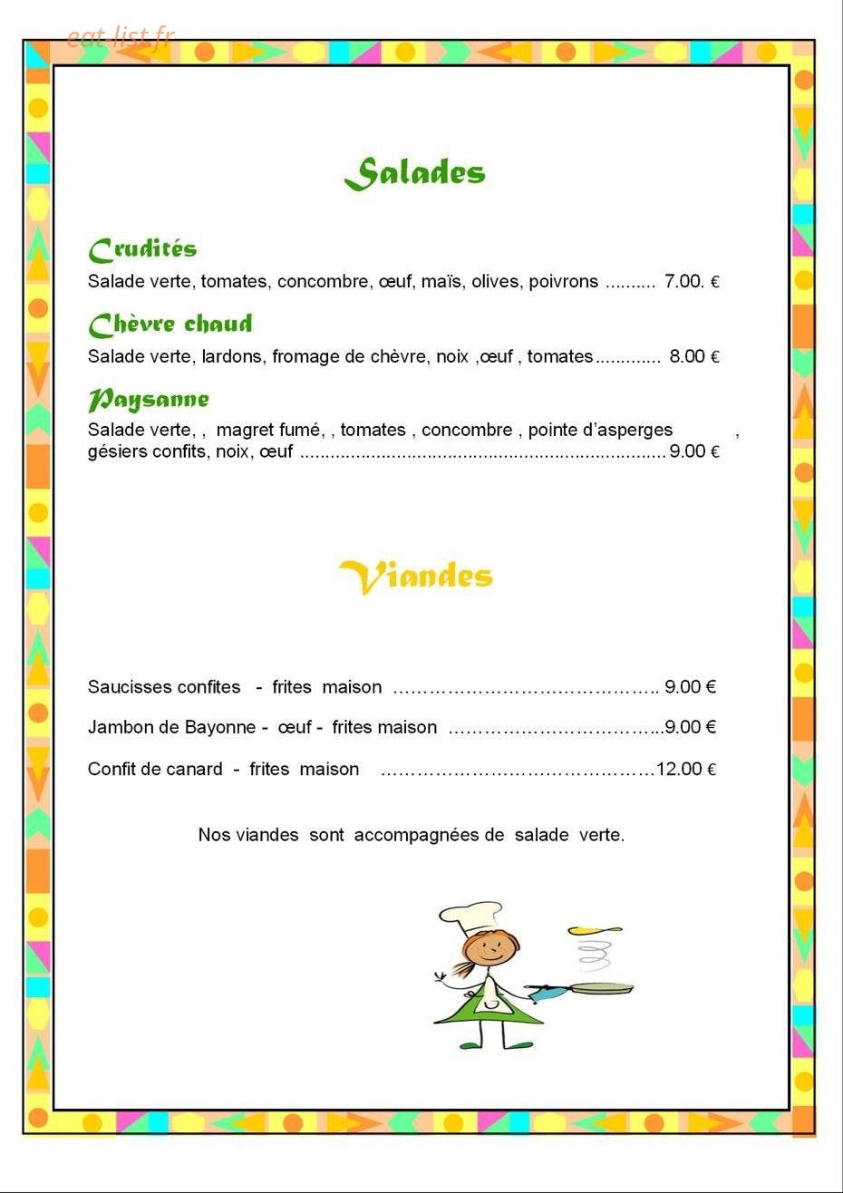Chez Claire — carte page 3
