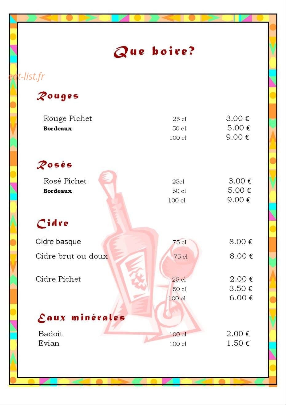 Chez Claire — carte page 7