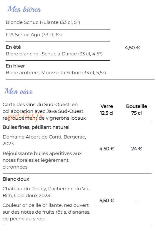 Chez Clem — carte page 2
