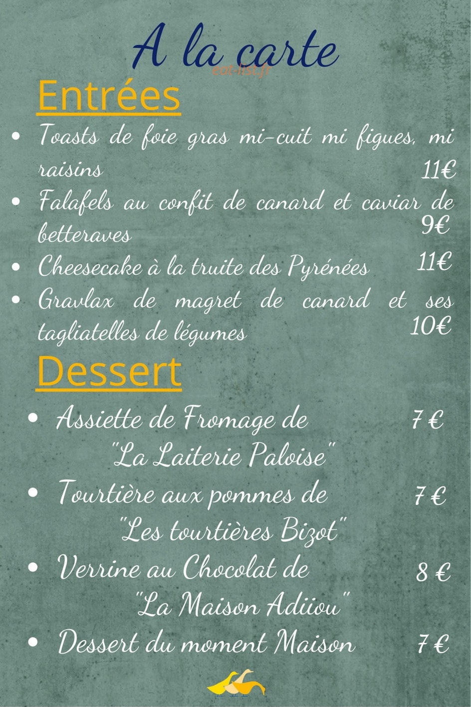 Chez Laguilhon — carte page 1