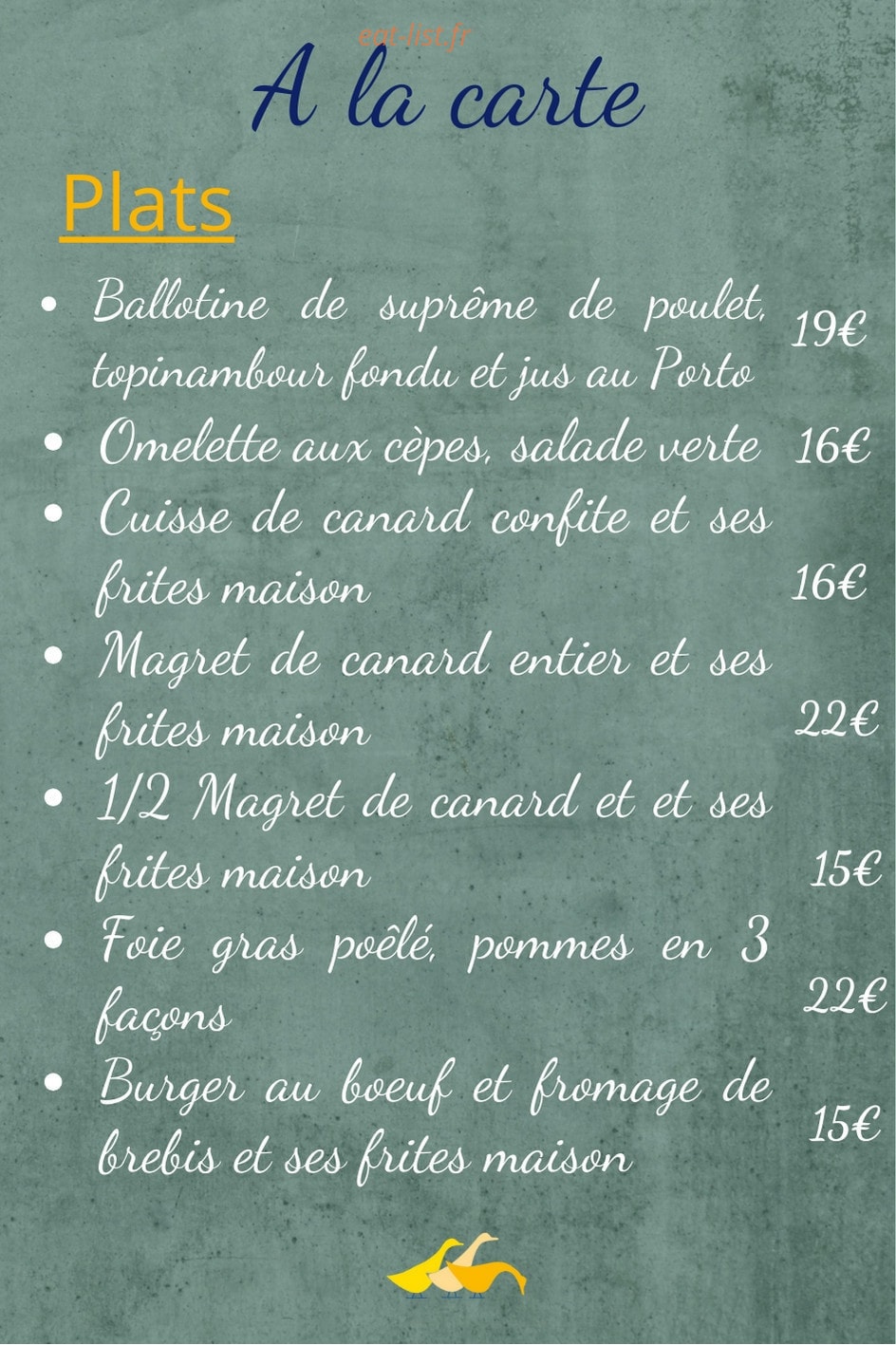Chez Laguilhon — carte page 2
