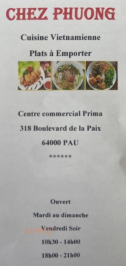 Chez Phuong — carte page 1