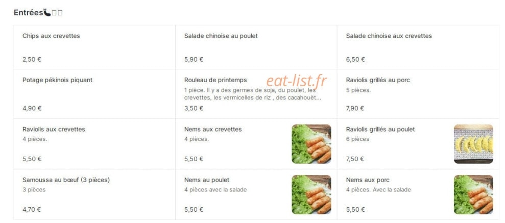 Chez Zoé — carte page 1