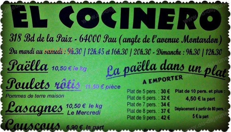 Cocinero — carte page 2