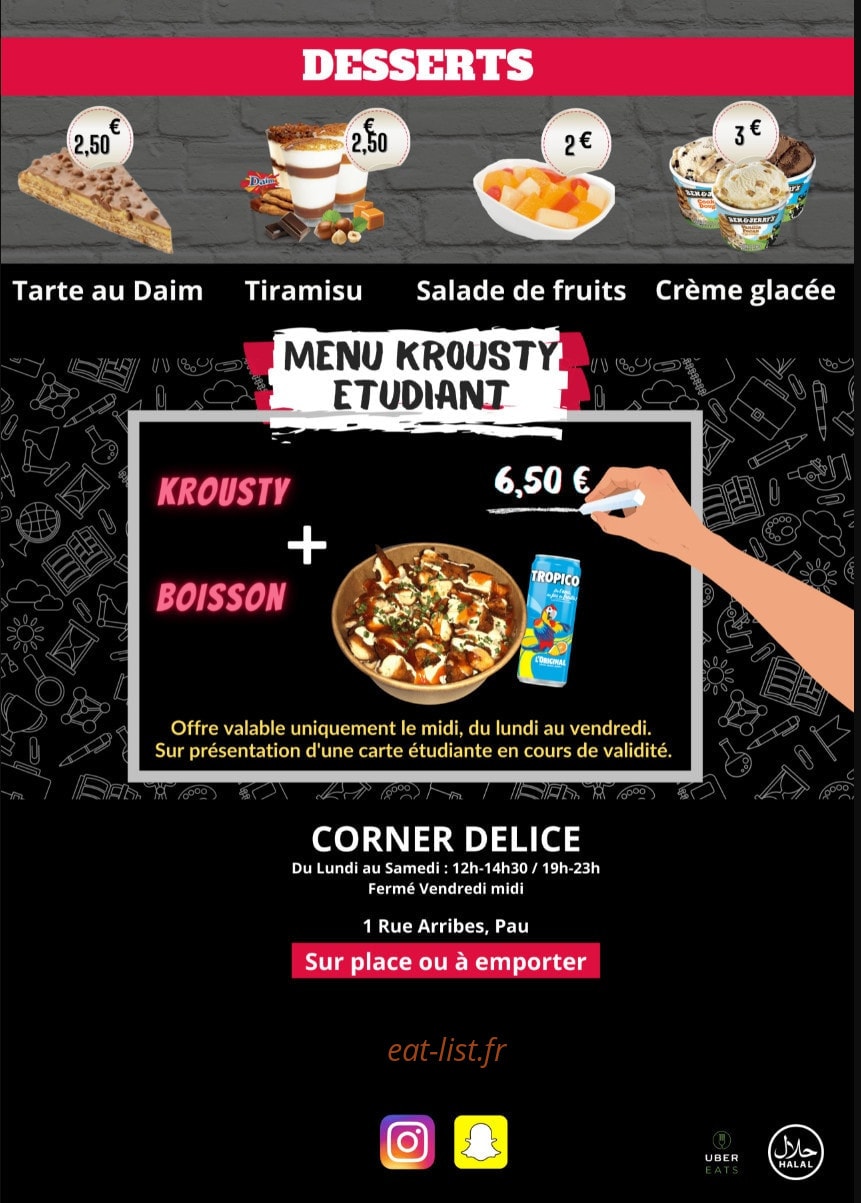 Corner Délice — carte page 4
