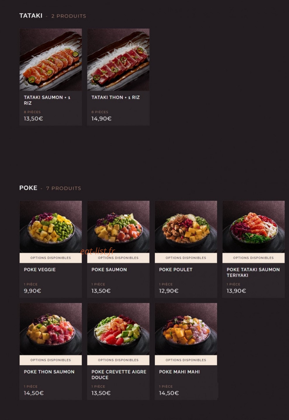 Côté Sushi — carte page 11