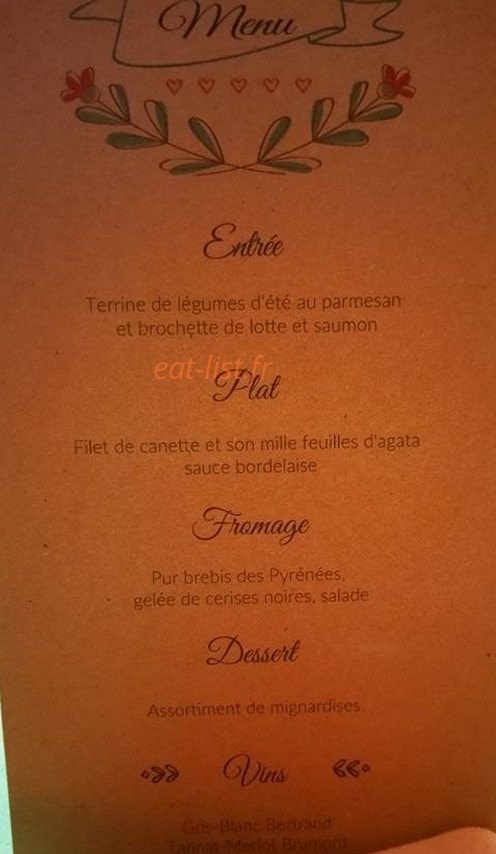 Délices en Cuisine — carte page 1