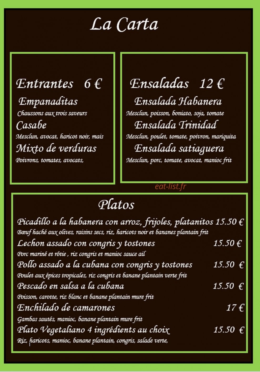 Habanita Chic — carte page 2
